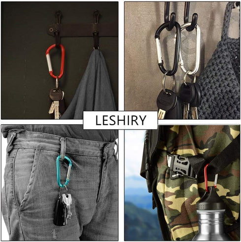 Large Carabiners Keychain, 3" Aluminum D Shape Durable D-Ring Clip Hook for Camping Accessories
