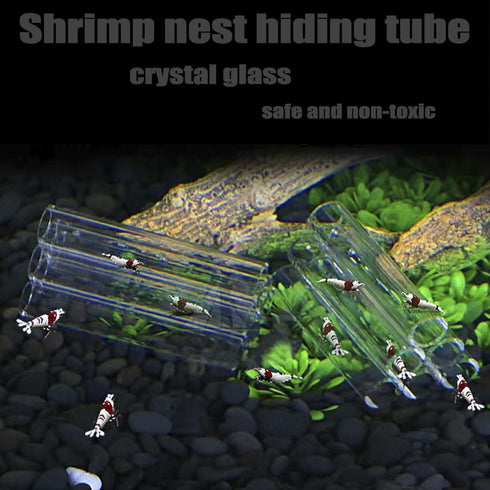 6-Tube Fish Shrimp Feeder Glass Breeding Tube, Aquarium Pipe Shelter Tube for Fish Tank Decorations