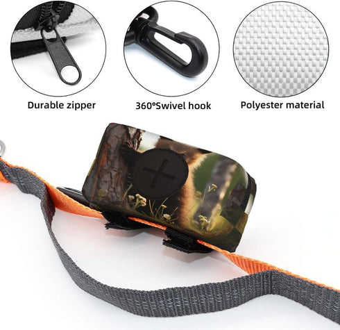 DDTKLSNV Dog Poop Bag Holder For Leash, Lightweight Dispenser For Pet Waste Bags Cute Baby Bear Puppy Potty Carrier