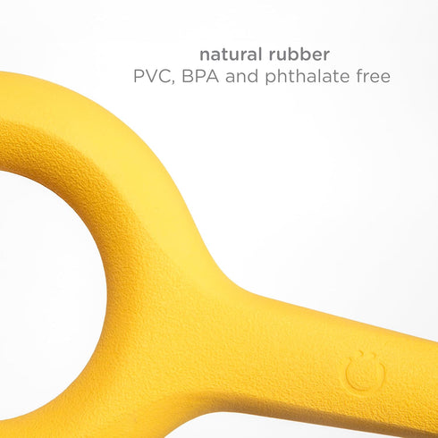 Ubbi Tuggle Dog Toy, Durable Rubber with Ergonomic Grip for Medium to Large Breeds, Yellow