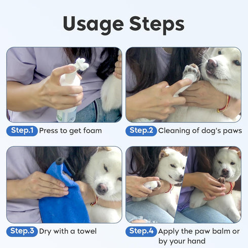 Care1 Pack 1 Pack 1 1 Leopong Dog Paw Care Kit - Protector for Pet Foot Washer Cleaner, Balm, Towel and Bundle Pocket