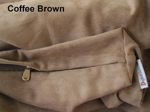 Dogbed4less Jumbo Extra Large Brown Microsuede External Cover, Waterproof Internal Case for Pet Dog Bed 55"X47"