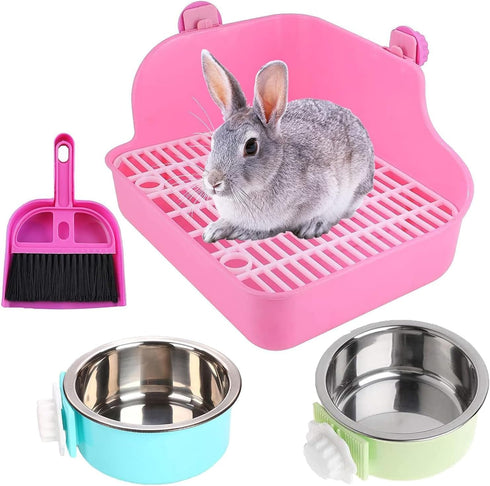 PINVNBY Rabbit Litter Box for Cage Bunny Corner Bedding Box Small Animal