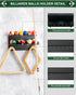 Wall Mount Billiard Balls Rack, Hardwood Billiard Balls Holder & 6 Pool Stick Holder