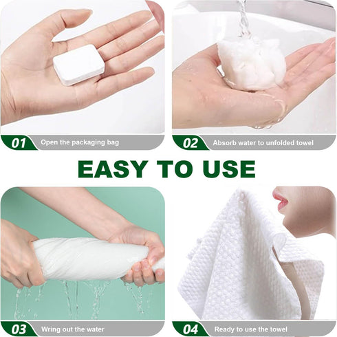 ReverseClock 30 11.8 9.5 inches Pcs Disposable Washcloths for Travel Compressed Towels Cotton Thick Portable Reusable