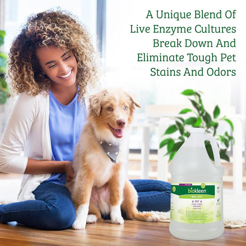 Biokleen Bac-Out Pet Stain Remover, 1 Gallon Enzymatic Natural Cleaner for Pet Stains on Carpets, Eco-Friendly