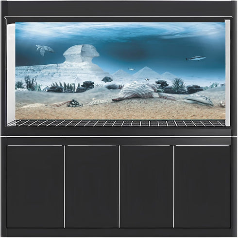 AWERT 48x24 inches Egyptian Pyramid Aquarium Background, Egypt and Sphinx Underwater World, Vinyl Background