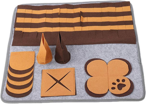 PinzqTrading 60x60cm Pet Sniffing Pad, Dog Cat Foraging Mat, Felt Nose Work Training Blanket with Anti - Skid