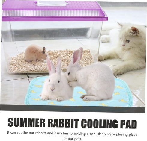 2Pcs Cooling Mat for Small Animals, Soft Summer Pet Cushion Self-Cooling Pad for Rabbits, Hamsters, Guinea Pigs