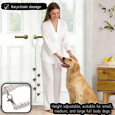 6 Dog Doorbell for Potty Training with Extra Loud Bells - Handmade Cotton Rope Adjustable Hanging Pet Bell