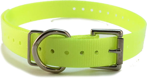 Sparky Pet Co Neon Yellow 3/4" High Flex, Waterproof Roller Buckle Replacement Dog Collar, Compatible with Garmin