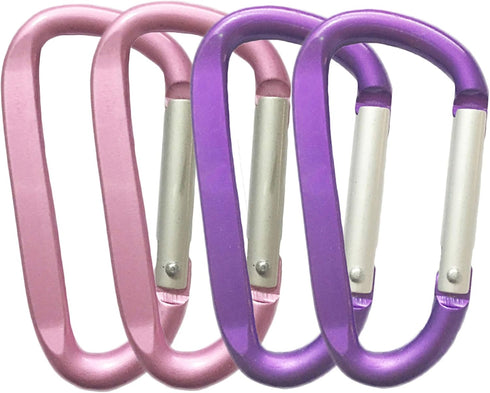 Large Carabiners Keychain, 3" Aluminum D Shape Durable D-Ring Clip Hook for Camping Accessories