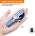 HIKENTURE Camping Utensils 2 Pack,4-in-1 Stainless Steel Spoon, Fork, Knife, and Bottle Opener Combo - Lightweight and Portable Travel Eating Silverware for Hiking, Backpacking, Boy Scout(Blue 2pack) by Hikenture