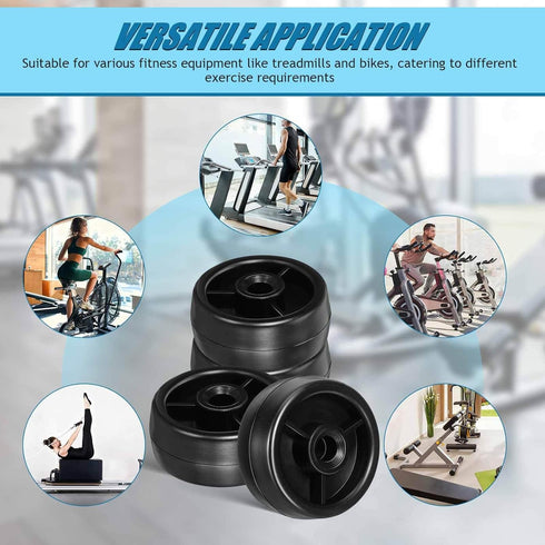 DECHOUS Heavy Duty Plastic Roller Wheel Replacement for Fitness Equipment Smooth Workout Plastic Casters for Treadmill