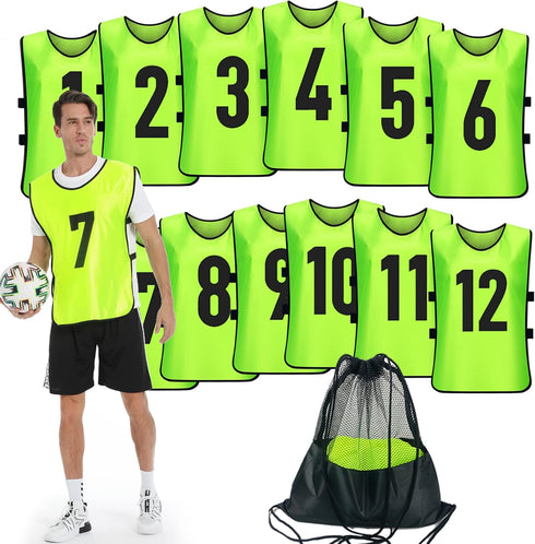 Scrimmage Training Vest (12 Pack) Team Sports Pinnies Jerseys for Adult Youth