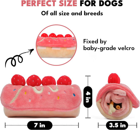 Dog Enrichment Toys, Puzzle Toys, Interactive Birthday Cake Toys for Boredom and Stimulating, Slow Feeding Crinkle Gift