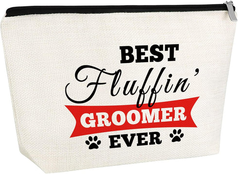 Thank You Gift for Dog Groomer, Makeup Bag for Pet Groomer, Dog Hairdresser Cosmetic Bag, Best Groomer Ever Gift