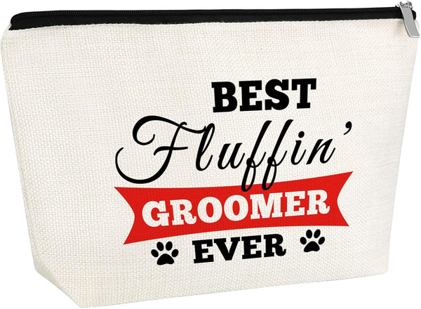 Thank You Gift for Dog Groomer, Makeup Bag for Pet Groomer, Dog Hairdresser Cosmetic Bag, Best Groomer Ever Gift