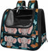 IROLSKDNFH Cute Cartoon Baby Elephants with Leaves on Teal Background Pet Backpack Carrier