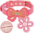 Blueberry Pet Adjustable Dog Collar with Metal Buckle and 2 Detachable Bowtie, Pink Polka Dot, Neck 13-16.5", for