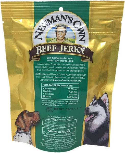 Newman's Own Beef Jerky Treats for Dogs, Bundle of 2 Flavors, 5oz each, Original and Beef & Sweet Potato