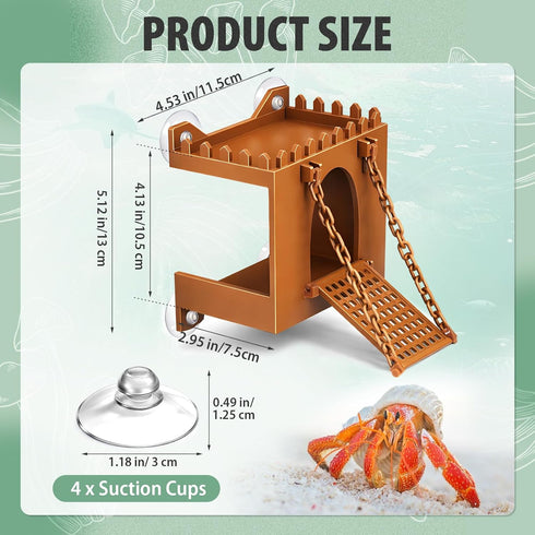BrightRow Hermit Crab Climbing Wall Foraging Cave Hermit Crab Accessories Climbing Toy Viewing Moist Hideaway Tank
