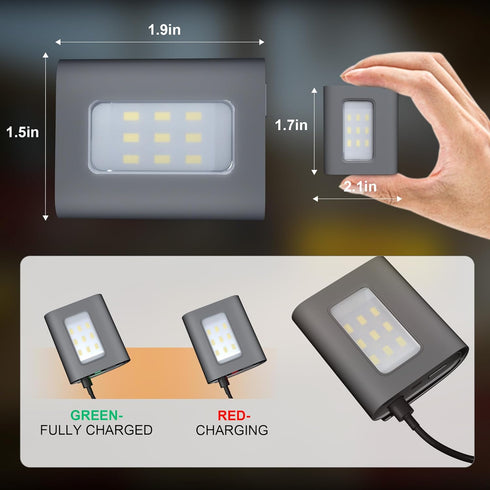 Yzoni 2Pack Running Lights, Safety Light with Strong Magnetic Clip for Night Running, Walking, Camping, Hiking