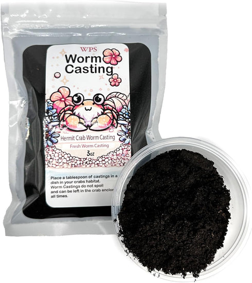 3oz CTWPets Organic Pet Hermit Crab Food Supplement, Worm Castings