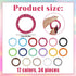 Penitue 34pcs 0.94in (17 Spring O Rings, Colorful Round Snap Keyring Metal Carabiner Clips Loose Leaf Book Binder Rings