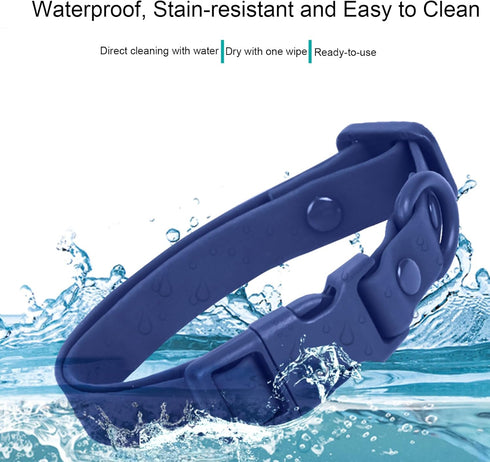 Waterproof Dog Collar, Soft Rubber Adjustable Pet Collars for Small Medium Large Dogs