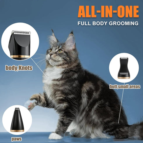 Trimmer, 3 1 Trimmer Trimmer Cat Grooming Clippers Kit with Paw in Electric Pet Hair Supplies for Thick Matted Hair