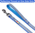 Pawtitas 6 FT Blue Padded Dog Leash with Comfortable Neoprene Handle - Medium Reflective for Large Dogs and Puppies