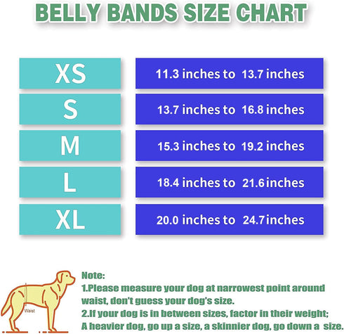 (Pack 3) Dog Diapers Male, ACDOK Reusable Belly Bands for Male Dogs Wraps of Upgrade Durable Delly Diapers for Dogs