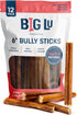 Big Lu - 6 Bully Sticks, 12 Count, Long-Lasting, Low-Odor, 100% Grass-Fed