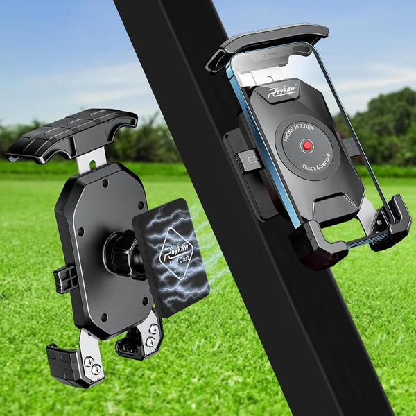 Roykaw Golf Cart Magnetic Phone Holder Mount for EZGO/Club Car/Yamaha, 360° Rotatable, One-Handed Use