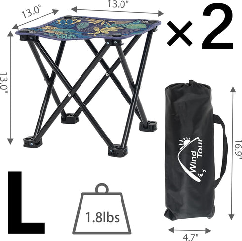 Wind Tour Samll (13.0X13.0 -2) Portable Folding Camping Stool Outdoor Camping Lightweight Chair for Fishing Hiking