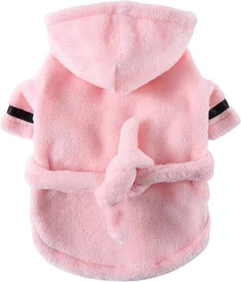 Petyoung Pet Bathrobe Dog Pajama Thickened Hooded Bathrobe Quick Drying and Super Absorbent Dog Bath Towel Soft Pet