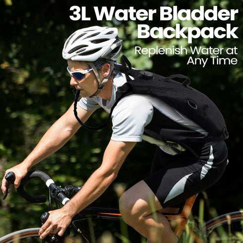 Liliful 4 Pcs Hydration Pack Backpack with 3 Liter Bladder, Tactical Water Backpack for Hiking Cycling