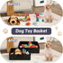 Collapsible Dog Toy Box Organizer - 2 Pack Large Dog Toy Bin with Handle - Fabric Dog Treat Basket for Storage