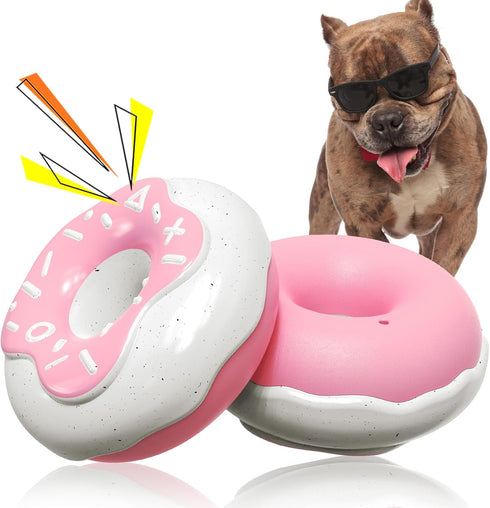 Indestructible Dog Chew Toys for Aggressive Chewers, Tough Squeaky Toys for Small/Medium/Large Breeds, Creamy Scent