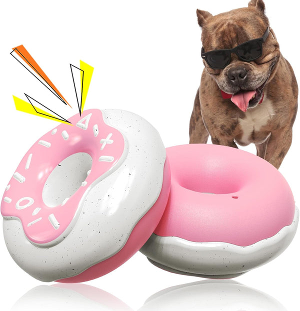 Indestructible Dog Chew Toys for Aggressive Chewers, Tough Squeaky Toys for Small/Medium/Large Breeds, Creamy Scent