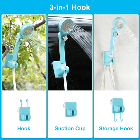 WADEO Portable Camping Shower, Outdoor Electric Rechargeable Pump with 20L Collapsible Bucket