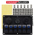 FXC Waterproof Marine Boat Rocker Switch Panel 6 Gang with Dual USB + Cigarette Lighter
