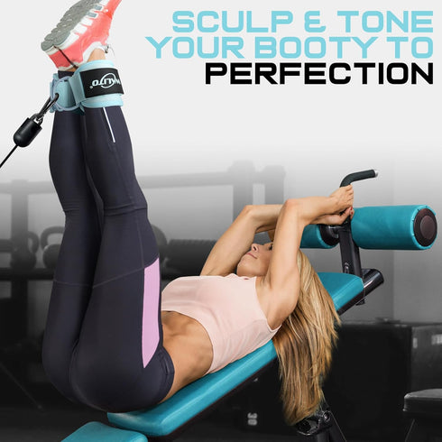 WALITO Gym Ankle Straps for Working Out - Glute Ankle Cuff Kickback Strap, Gym Cable Machine Accessories for Women