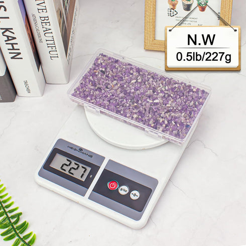 EZEELAI 0.5 Lb/230g 3-5mm, Amethyst Crystal Chips Bulk Tumbled Crushed Stones Natural Crushed Crystal Quartz Healing