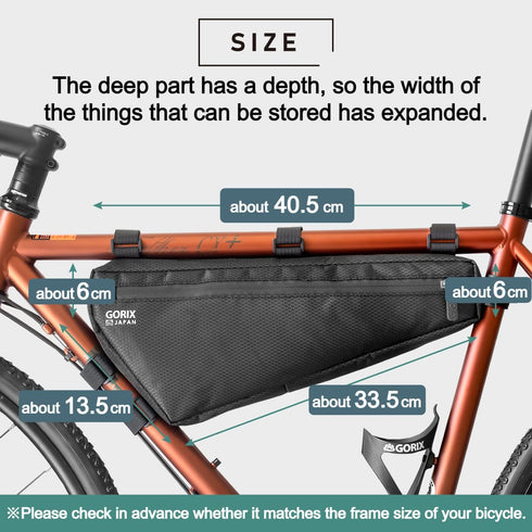 GORIX Bike Triangle Bag, 3L Waterproof Frame Bag for Cycling Road Mountain Bicycle (GX-FB WEB)