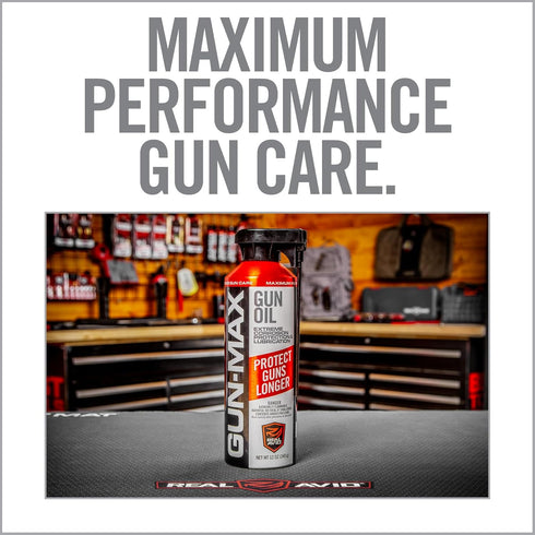 12 Real Avid Gun Max Gun Oil - Ounce Gun Oil and Cleaner - All-in-One Shooter Lube Rust Protectant & Gun Oil Lubricant