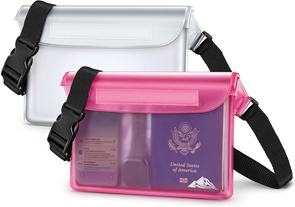 HEETA Waterproof Fanny Pack, Dry Bag 2/3/4 Pack for Phone, Passport, Adjustable Waist Strap for Beach, Camping