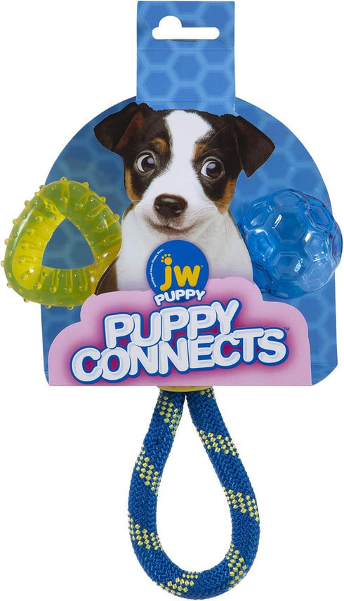 JW Pet Connects 3-in-1 Teething Chew Toy for Puppies