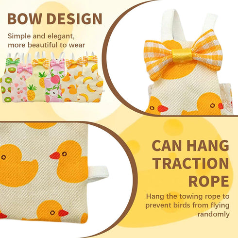AQOYNQ 6 PCS Bird Diaper, Parrot Diaper Flight Suit, Cute Pigeon Pants, Waterproof Inner, Reusable, Suitable